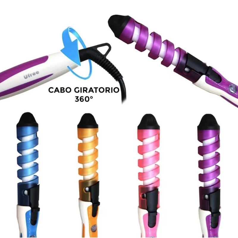 Modelador De Cachos Cacheador De Cabelos Ufree Profissional Bivolt Cacheada Salão de Beleza Baby Liss