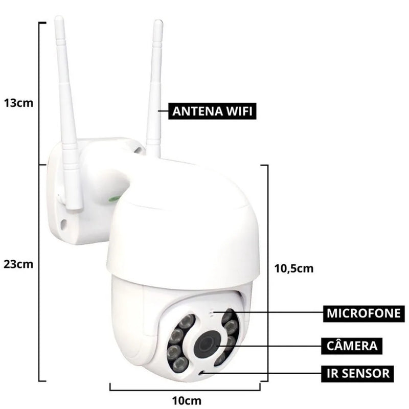 Camera Ip A8 YOOSEE Wifi Externa Hd Sensor De Movimento Ptz Speed Dome a Prova Agua Zoom 2 Antena