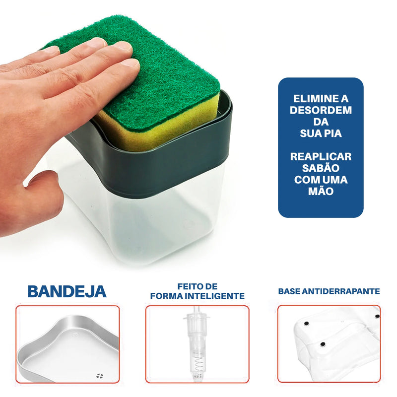 Dispensador De Detergente 2 Em 1 - C/ Esponja