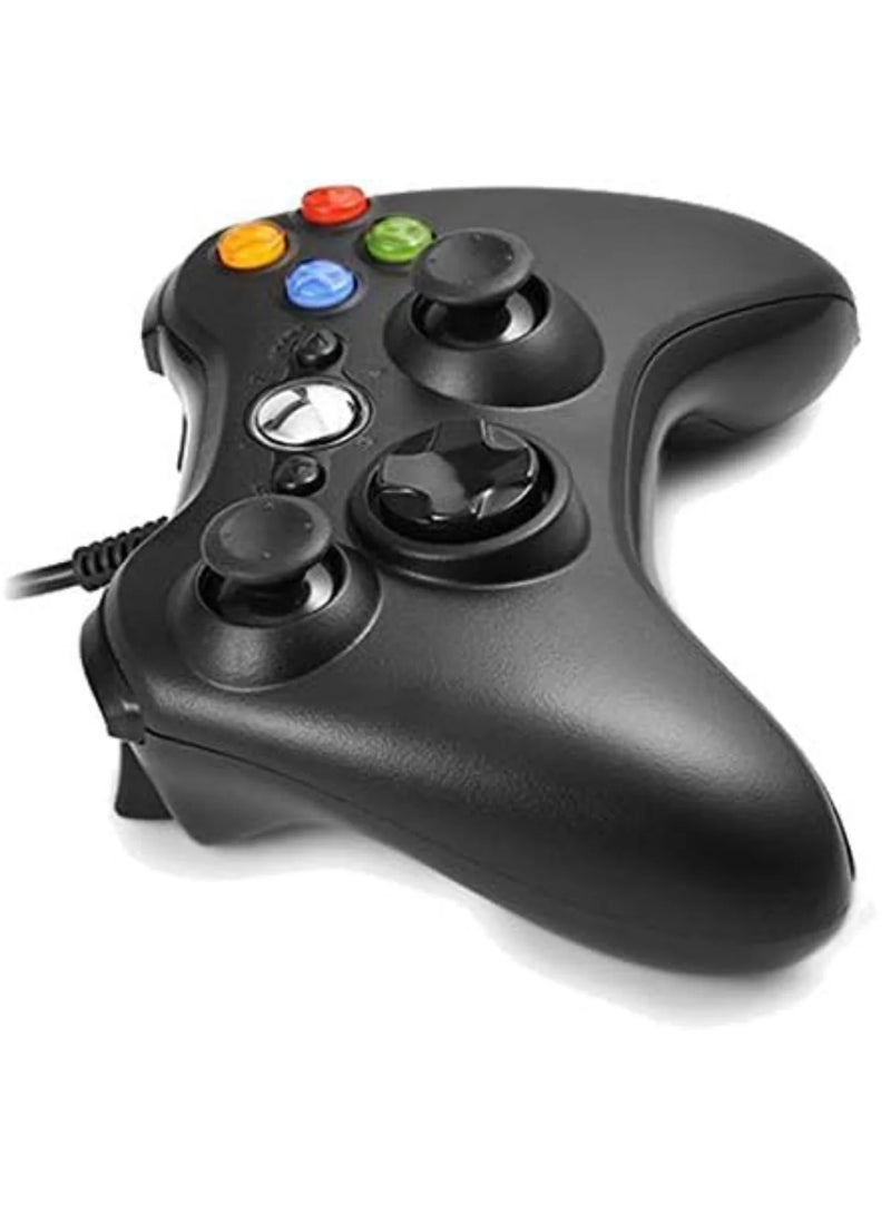 Controle com fio Xbox 360, gamepad USB para Microsoft Xbox 360/Slim/PC, preto