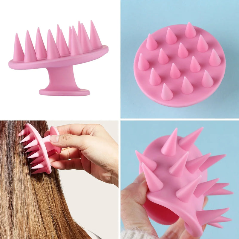 Escova de massagem de silicone para couro cabeludo