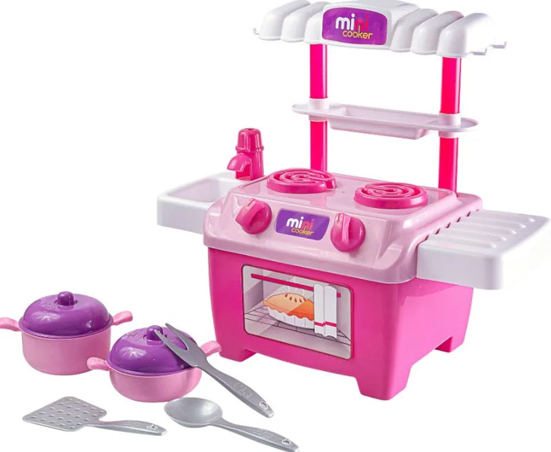 MINI COZINHA BRINQUEDO INFANTIL COM FOGAO + TALHERES E ACESSORIOS MINI COOKER