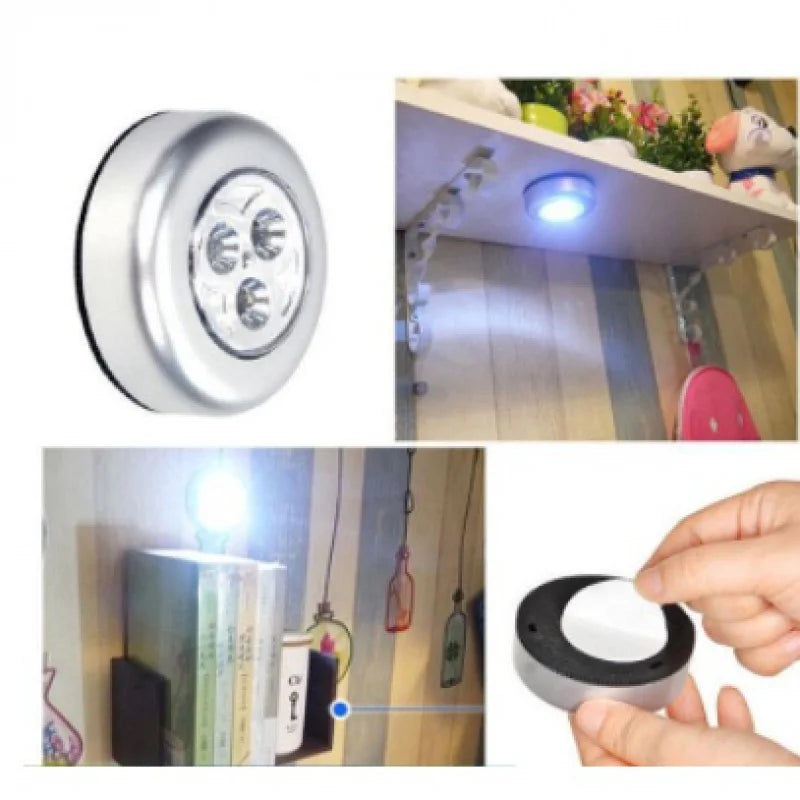 Emergency Touch Adhesive Lamp 1 Unit With 3 LEDs Small Lamp For Corridor/Wall/Cabinet