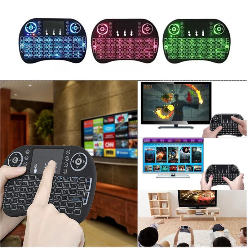 Mini Teclado Controle Usb Touchpad Smart Tv Box Pc Ps3 Iluminado