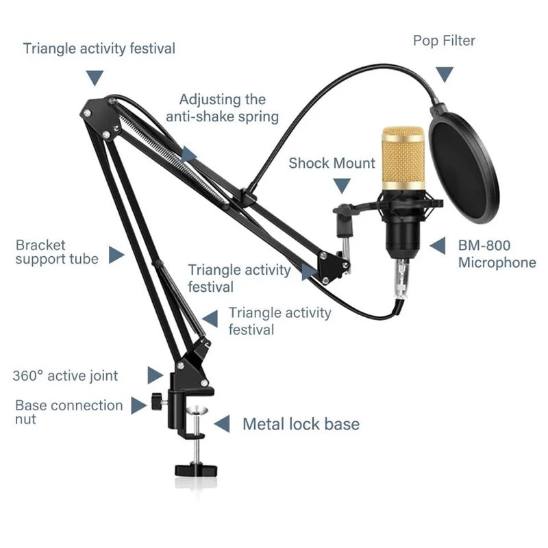 Bm-800 Podcast Corner Professional Condenser Microphone