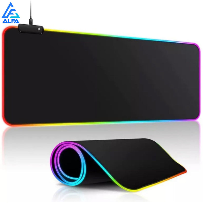 ALFA Mouse Pad Gamer Iluminado Rgb Led 80x30cm Preto